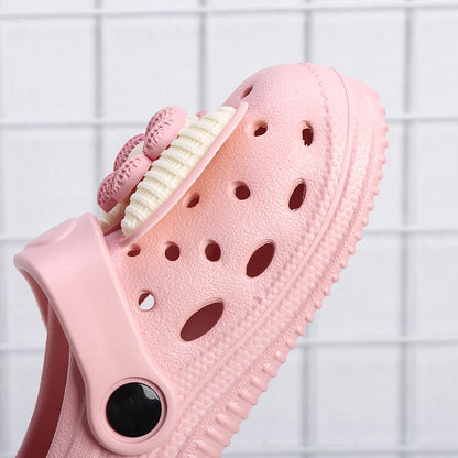 New Children's Slippers Summer Handmade DIY Cartoon Bow Sandals for Girl Flip Flops Non-Slip Garden Beach Shoes