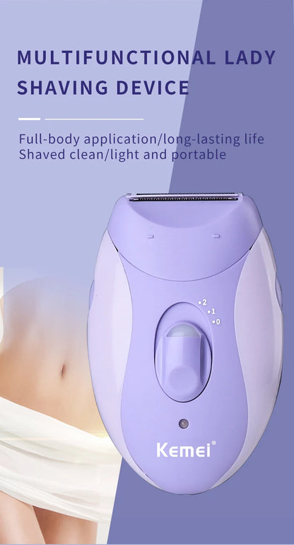 Kemei 4in1 Women Epilator Electric Shaver Facial Body Hair Removal Lady Leg Bikini Trimmer Hair Remover Underarms Rechargeable