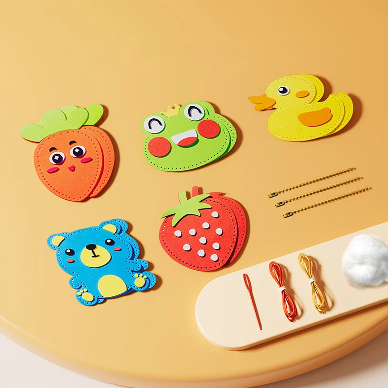New DIY Sewing Set Sewing Non-woven Fabric Craft Kit Toys Handmade Cartoon Animal Kids Art Toys Beginners