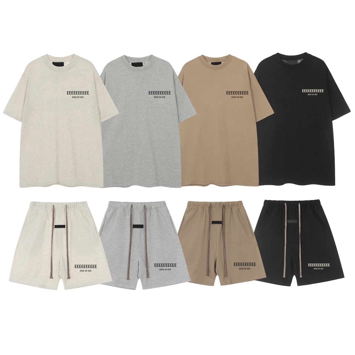 25Ss New Series Classic Brand Double-Line Letter Print T-Shirt Shorts Set Unisex Fashion Streetwear Top T-Shirt Shorts
