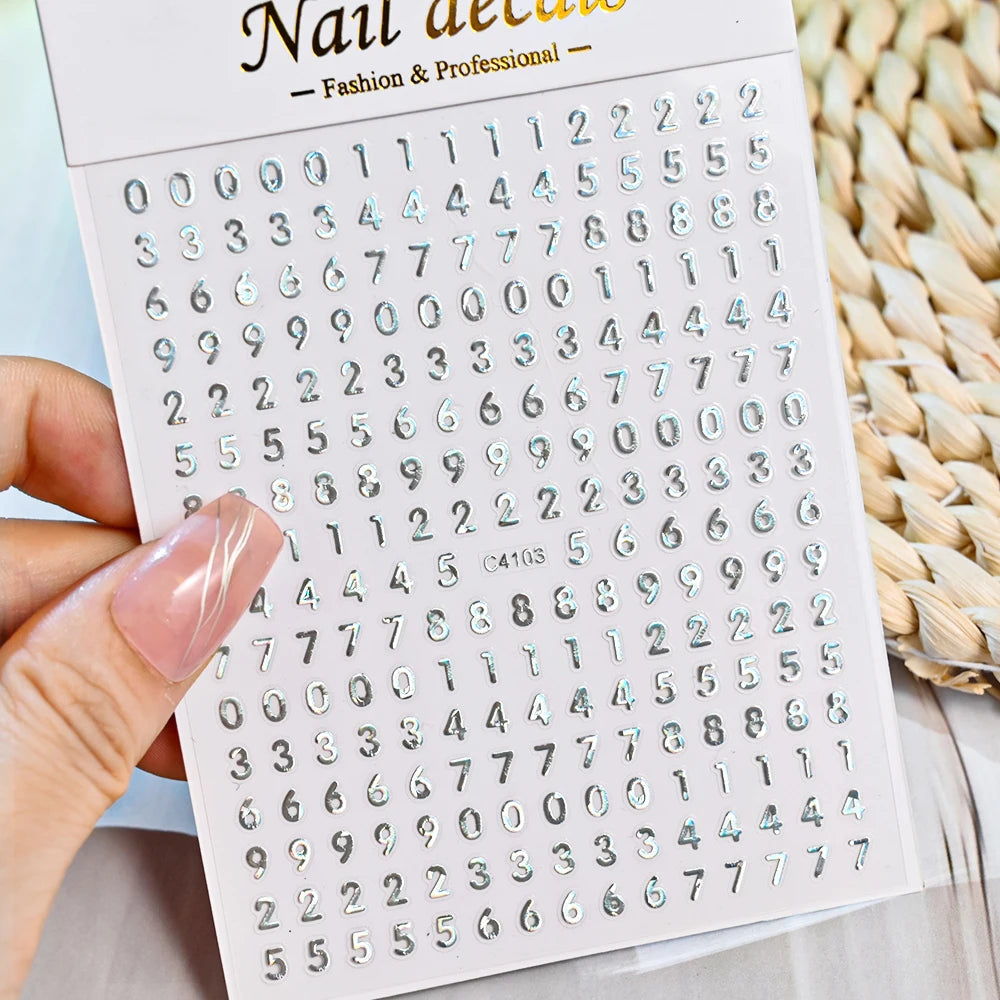 3D Glittery Gothic Letter Design Nail Art Stickers Uppercase Alphabet Letters Artistic Designs DIY Nail Art Decals Decoration #1