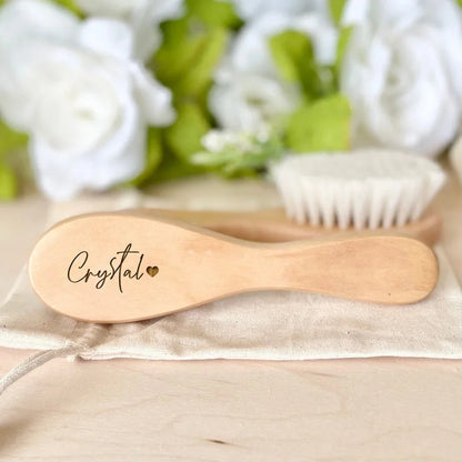 Baby Hairbrushes Engrave Infant Name Wooden Newborn Hair Brush Personalized Comb Birth/Baptism/Birthday Baby Shower Gifts