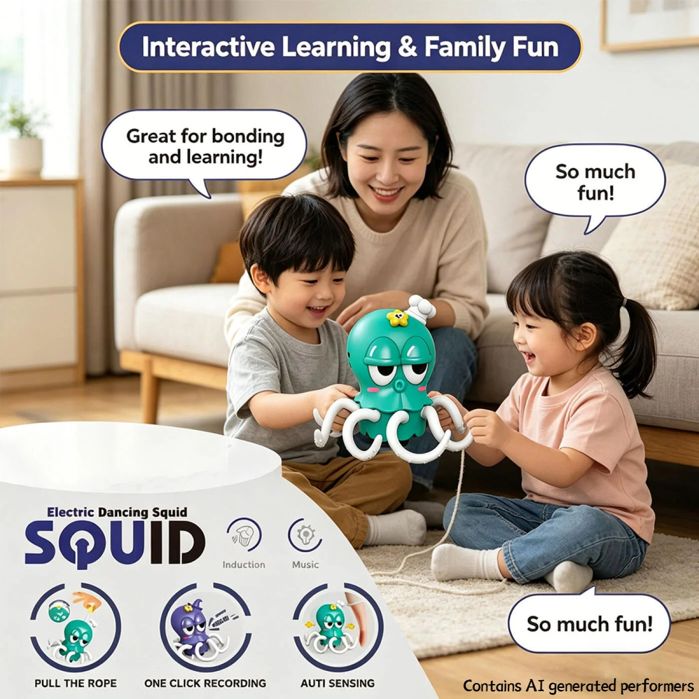 Dancing Jellyfish Squid Dancer Toys Vioce Repeat Electronic Pet Toys Baby Children Interactive Education Toddler Toy kids Gifts