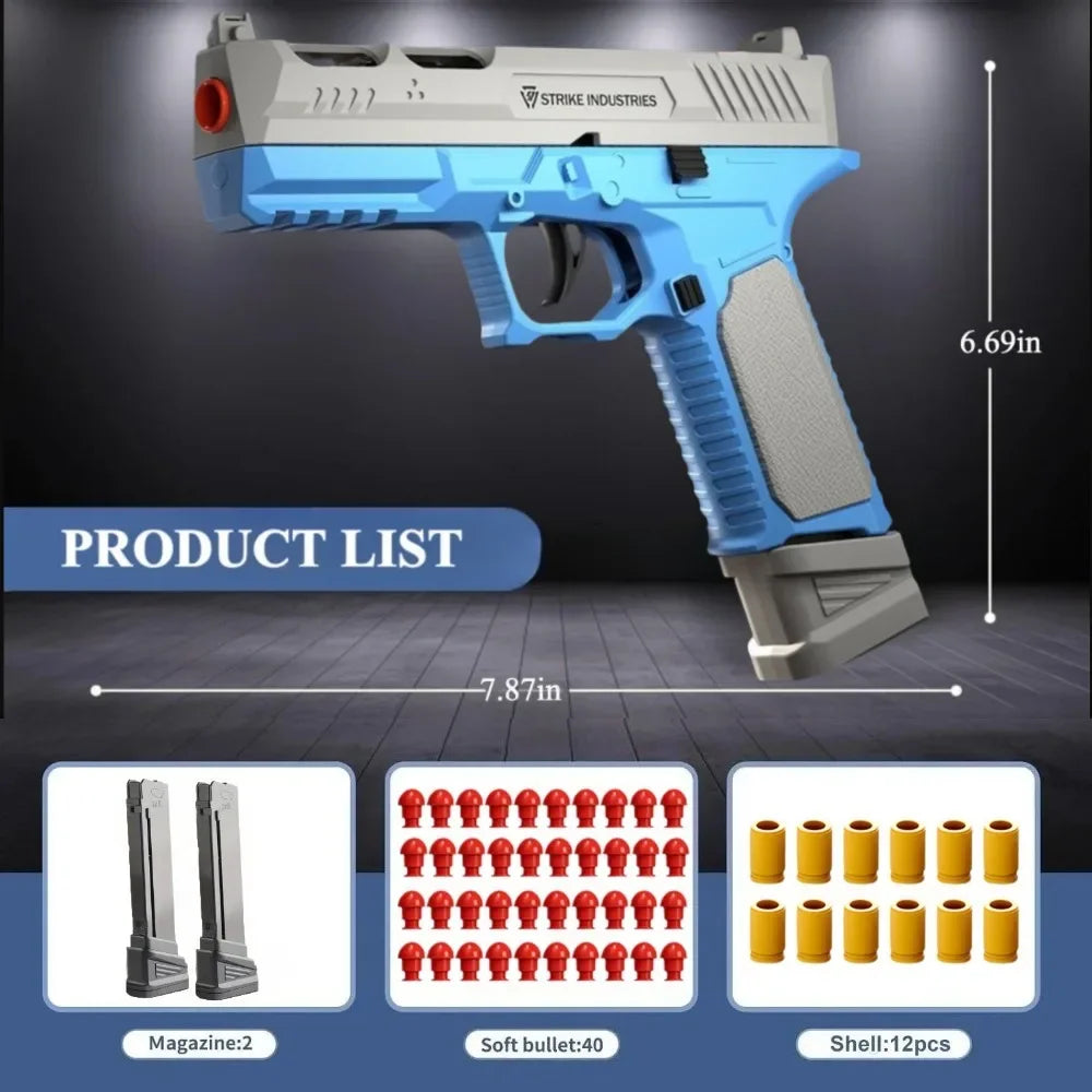 SIG17 Throwing Shell Soft Bullet Toy Gun with Blowback Outdoor Sports CS Game Pistol Launcher Model Birthday Gift