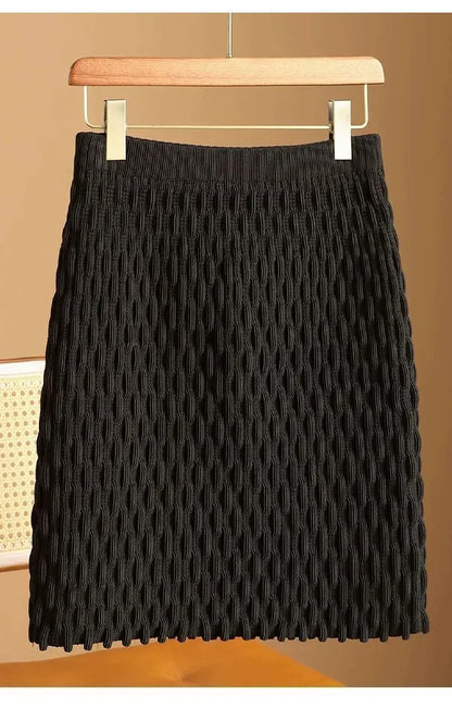 Autumn and Winter New Loose and Slimming Casual Versatile Knitted Base Elegant Skirt Covering Buttocks A-line Skirt for Women