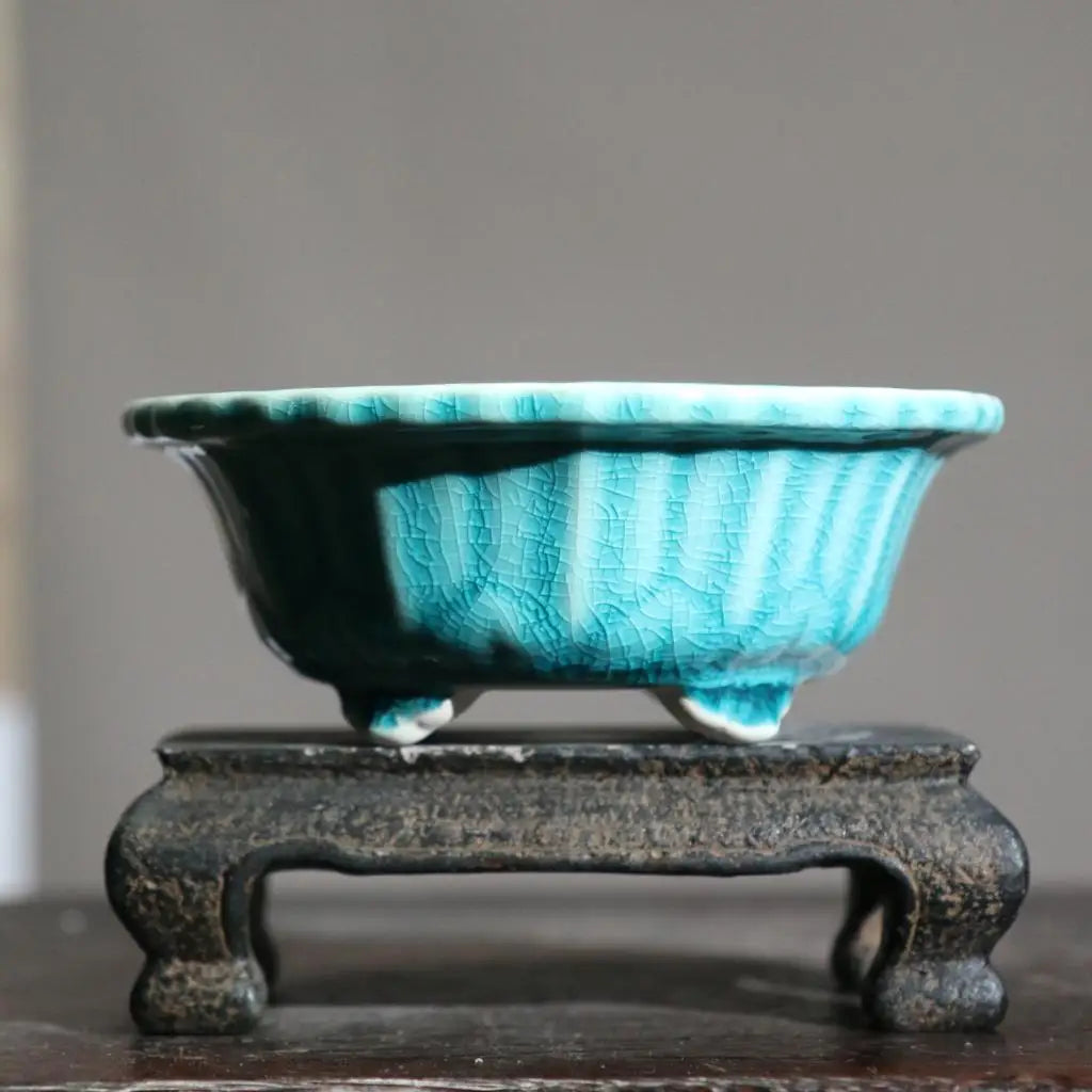 Chinese Style Purple Sand Flowerpot Home Desktop Ceramic Bonsai Pot Small Portable Handmade Succulent Glaze Flower Pots LC373