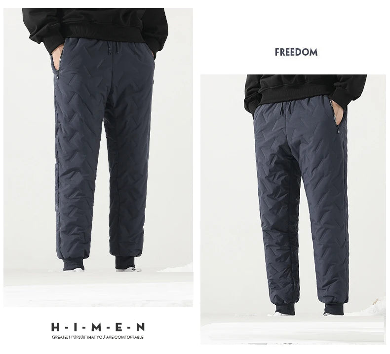 New Fleece Warm Winter Men's Pants Casual Thicken Joggers Pants for Men Thermal Padded Trousers Black Sweatpants Men Waterproof