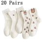 5/10/20 Pairs Men White Cartoon Socks Trendy Versatile Expression Socks With Simple Soft Breathable Comfortable Casual Socks