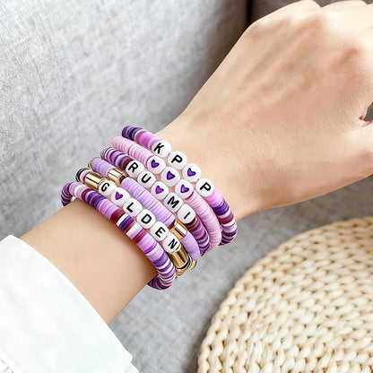 6pcs Korean Pop K-Pop Bracelet Set Multicolor Kpop Group Lettering Jewelry Durable Fan Accessory Concert Cosplay Birthday Gift
