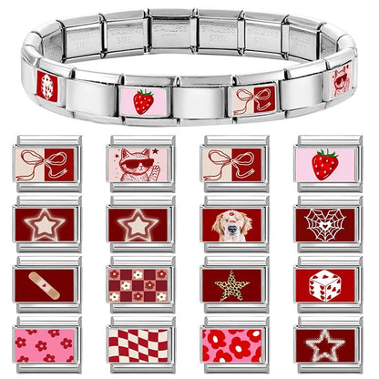 Wholesale Cute Animal Swimming Dogs Cats Sheep Charm Bracelet Fit 9mm Bracelet Stainless Steel Italian Links Making DIY Jewelrys