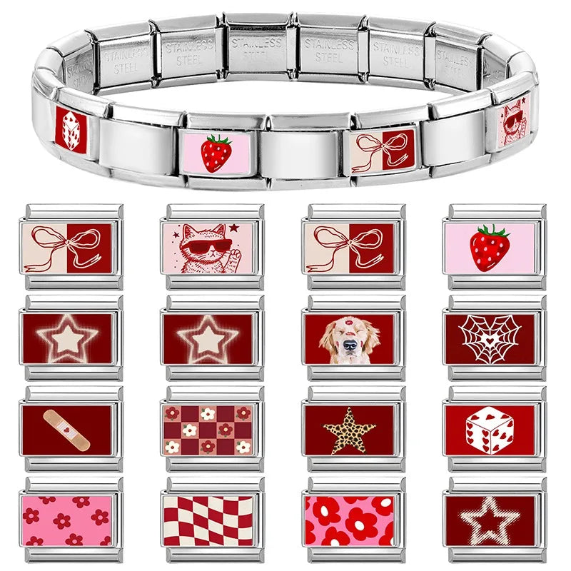 Wholesale Cute Animal Swimming Dogs Cats Sheep Charm Bracelet Fit 9mm Bracelet Stainless Steel Italian Links Making DIY Jewelrys