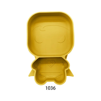 Baby Silicone Suction Cup Bowl Cute Bear Design Macaron Color 100% Food Grade Silicone BPA Free Double plate design for meals