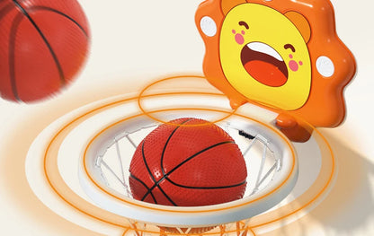 Kids Basketball Hoop with Inflatable Ball Wall Mount Indoor Outdoor Sport Toy Suction Cup Stand Portable Game Fun Play Boys Gift