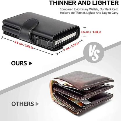 RFID Blocking Microfiber Genuine Leather Men Wallets Fashion Trifold Card Holder Money Bag Smart Slim Thin Coin Pocket Purse
