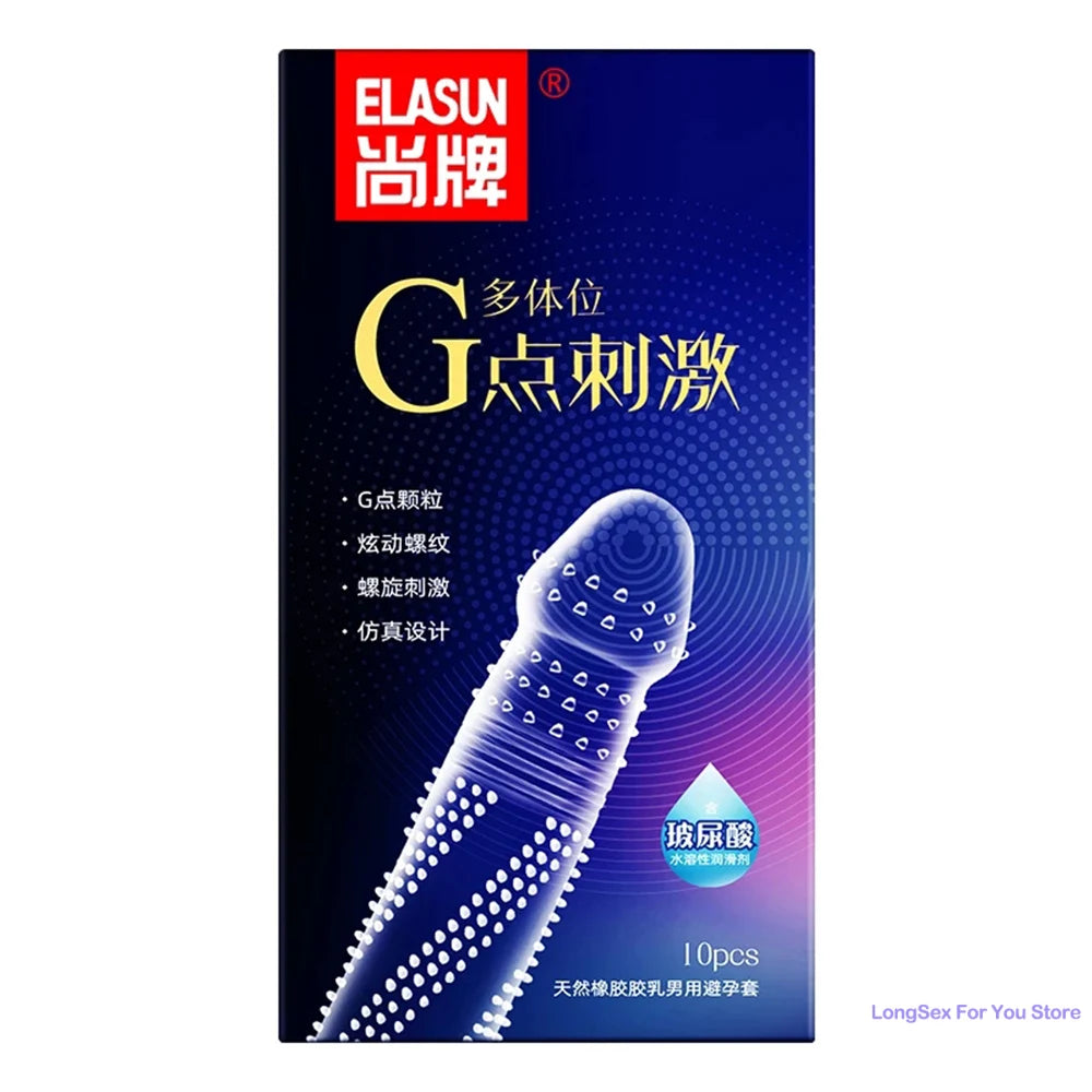 Elasun Condoms With Mustache Mutual Climax Orgasm Ribs Condom For Men Delay Ejaculation G Spot Sex Delay Condom