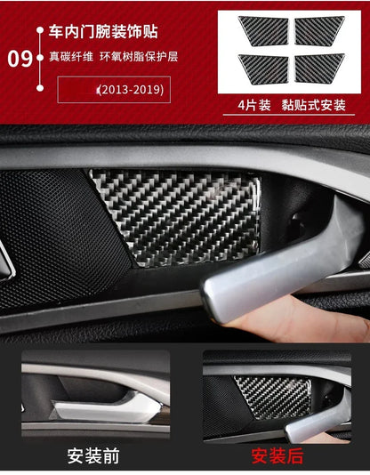 Fit for Ford Fusion Mondeo 2013–2019 Carbon Fiber Style ABS Interior Panel Cover Trim Stickers Car Decor Accessories