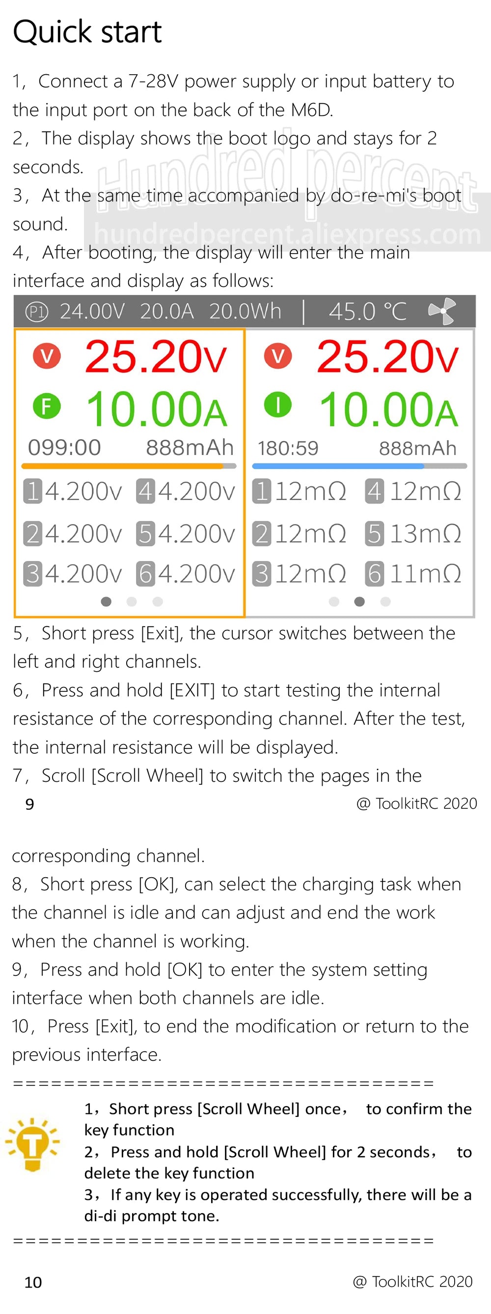 ToolkitRC M6D V3 Charger Black DC 500W Intelligent Dual Channel 1S 2S 3S 4S 5S 6S Toy Model Car Lithium Battery Fast Charging
