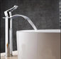 Basin Faucet Gold and White Waterfall Faucet Brass Bathroom Faucet Bathroom Basin Faucet Mixer Tap Hot and Cold Sink Faucet