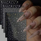 3D Star Nail Art Stickers Decals Self-Adhesive Metal Silver DIY Nail Stickers Decoration Decals Manicure Accessories