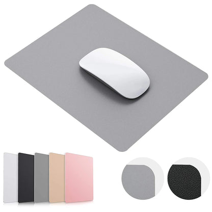 Simple Solid Color PU Leather Mouse Mat Anti Slip Waterproof Mouse Pad School Family Supplies Desk Set For Laptops PC Computer