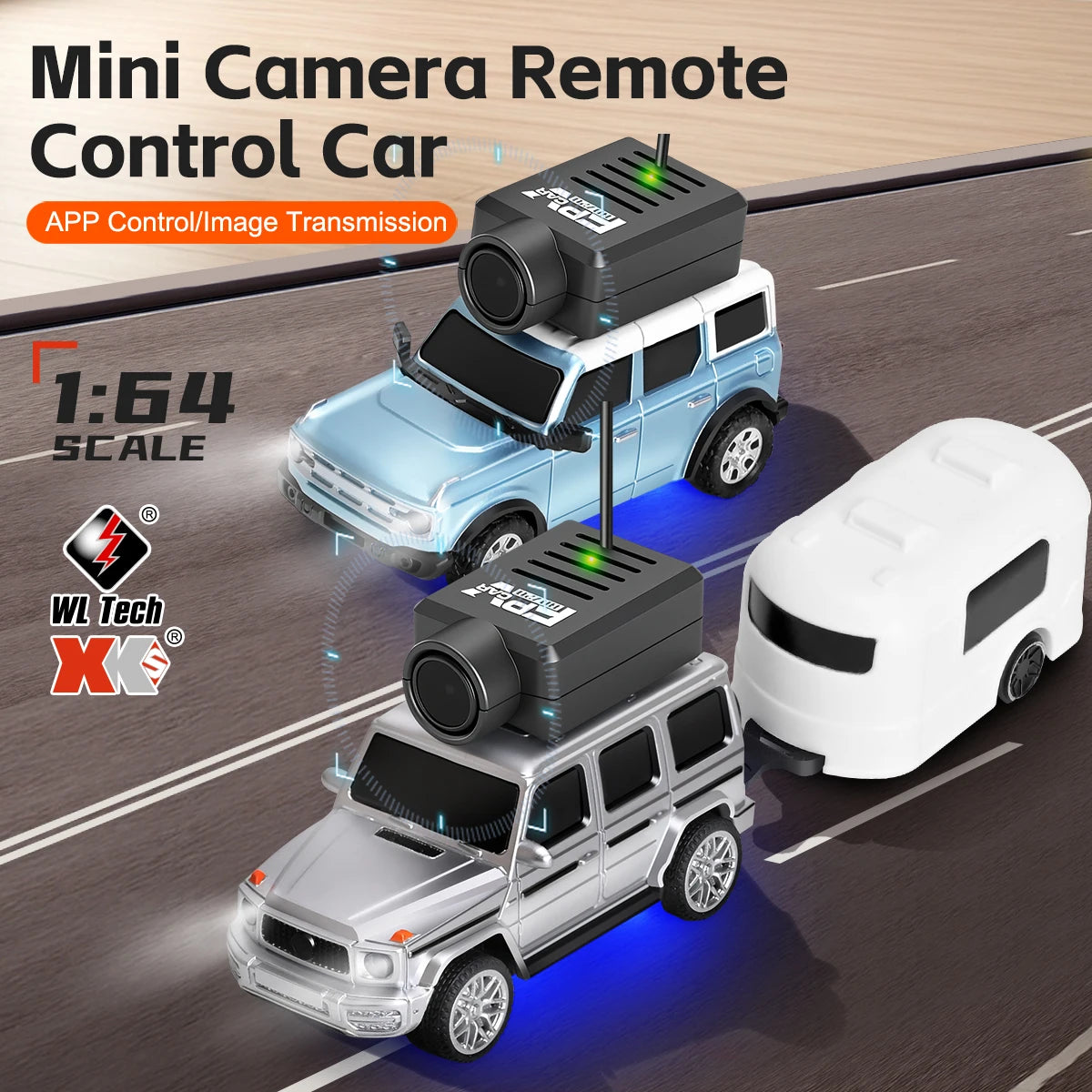WLtoys 1/64 Mini RC Car with 720P FPV Camera Wifi APP Control 2.4G Reomte Contorl Racing Vehicle Toy for Children 6405 6406