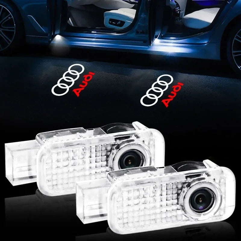 2PCS Car Door LED Light Logo Laser Projector Welcome Light For Audi sline TT Q2 Q3 Q5 Q7 Q8 A3 A4 A5 A6 A7 R8 B5 B6 B7 B8 C5 C6