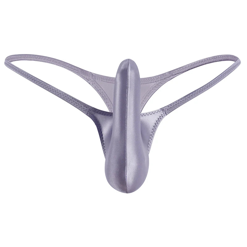 YAULAANG Sexy men's gloss gay underwear oily G-Strings thong Shiny low-waisted High Elasticity mens lingerie