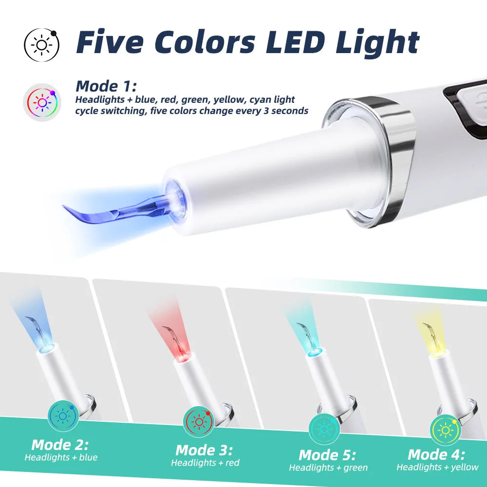 Dental Scaler For Teeth Tartar Remover Electric Teeth Cleaner Tooth Calculus Plaque Remover LED Ultrasonic Dental Stone Removal