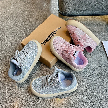 Girls' Shoes 2024 Spring New Casual Versatile Little Girls Star sneakers Spring and Autumn Children's Sports Shoes