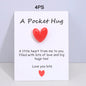 4 Pack Small Cute Pocket Hug Cards, Heart Shape Encouragement Greeting Cards, Mini Love Cards for Birthday Valentine