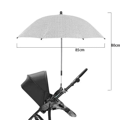 Baby Stroller Umbrella, 360° Adjustable Folding Parasol, UV Sun Rain Protection Universal Stroller Sunshade Canopy Cover