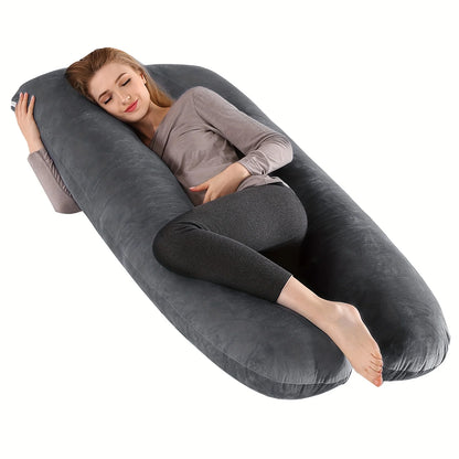 Ergonomic U Shape Pillow for Neck and Back Support, Maternity Pregnancy Body Pillow, Office Travel Sleeping Cushion for Adults