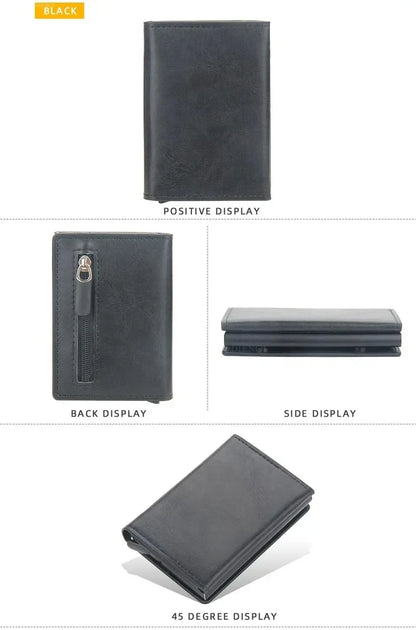 Pop Up Credit Card Holder Wallets Men Slim Rfid Blocking CardHolder Wallet for Men Card Money Bag Purse PU Leather Short Wallets