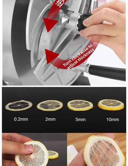 Commercial Stainless Steel Lemon Slicer Hand-Cranked Potato & Vegetable Cutter for Fruits, Lotus Root Multi-Function Kitchen Sl