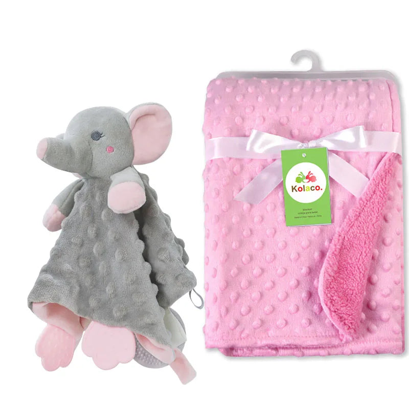Custom Name Baby Blanket Personalized Baby Shower Gift Soft Minky Dot 2-in-1 Blanket & Lovey Set for Boys Girls