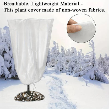 Plant Cover Winter Tree Antifreeze Frost Cover Garden Yard Plant Cold Proof Non-woven Fabric Drawstring Zipper Bag Multiple-Size