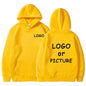 Custom logo printed men's women's casual hoodies, long sleeve hoodies autumn and winter, personalized street style sweatshirts.