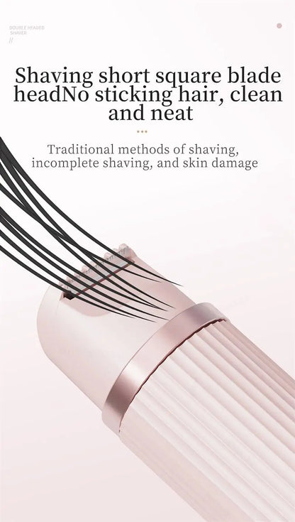 Electric Razor for Women Bikini Underarm Lady Facial Razor Waterproof Double Head Hair Removal Epilator Electric Female Trimmer
