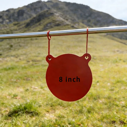 10mm thickness orange panda-shaped AR500 steel shooting practice target plate, suitable for live ammunition, strong and durable.