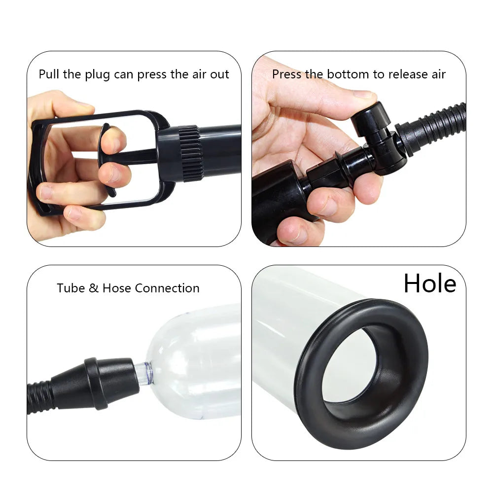 Male Penis Pump Dick Stimulate Extender Masturbator For Man Vacuum Pump Manual Penis Enlarger Big Dick Lasting Trainer Sex Toy
