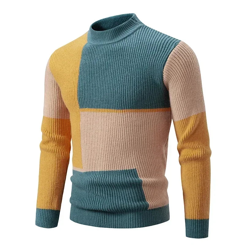 New Autumn and Winter Casual Warm Neck Sweater Knit Pullover Tops  Man Clothes