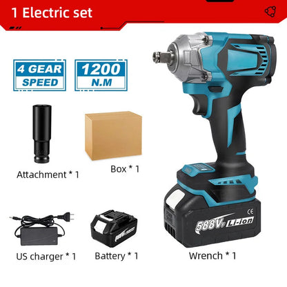 1200/1800N·m Brushless Cordless Electric Wrench Set 1/2" Car Truck Repair Screwdriver Power Tool Impact Drill Rechargable with 1 Battery