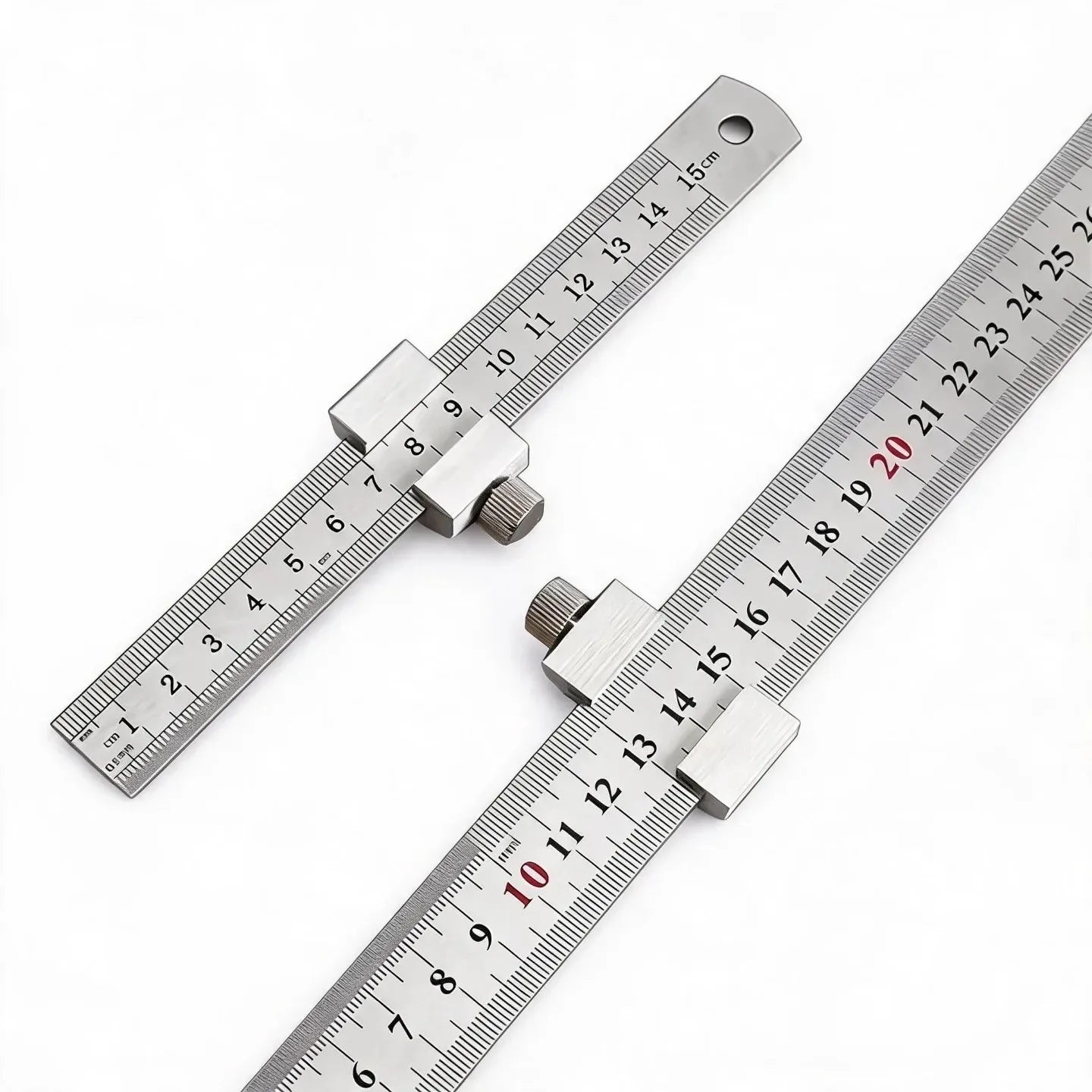 New Protable Accurate positioning Woodworking Tools Carpentry Steel Ruler Positioning Limit Block Measuring Marking Gauge