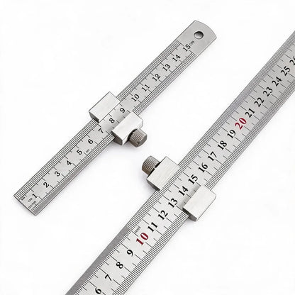 New Protable Accurate positioning Woodworking Tools Carpentry Steel Ruler Positioning Limit Block Measuring Marking Gauge