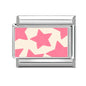 Wholesale Sweet Pink Series Stars Heart Flowers Butterfly Italian Link Fit 9mm Stainless Steel Bracelet Making DIY Charm Jewelry