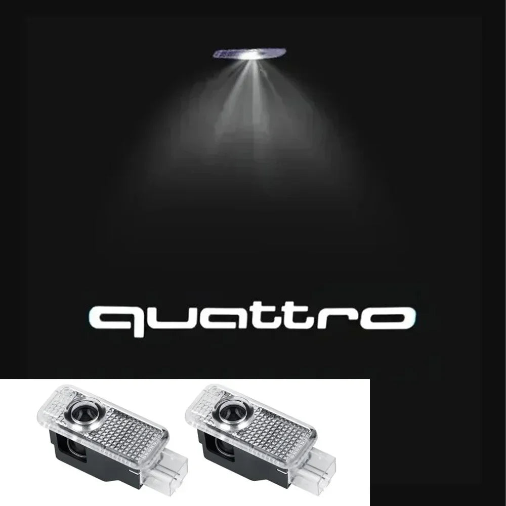 2pcs Car Door Welcome Lights Projector Ghost Shadow Lamp for Audi A1 A3 8P 8V A4 A5 A6 A7 A8 Q3 Q5 Q7 Q8 Sline TT Logo