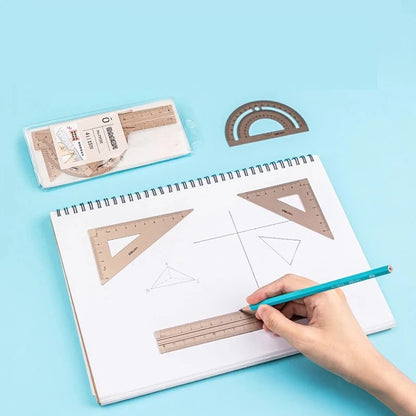 Children Study Aluminium Ruler Set Metal/Plastic/Soft Geometry Maths Drawing Compass Stationery Rulers Mathematical for School