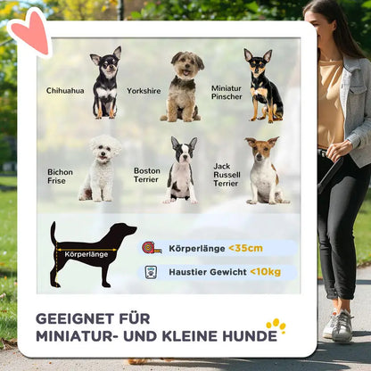 Coffee Foldable Dog and Cat Stroller Buggy, Suitable for Small Pets Weighing up to 10kg, Pet Travel Carrier Stroller with Comfort Cushion, Breathable Mesh Windows, Cup Holder and Extra Storage Bag for Daily Outdoor Use