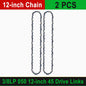12" Guide Bar & 45 Link Chain Set 3/8"LP Pitch 0.050" Groove Width Rounded Teeth Alloy Chainsaw Components 12 Inch Electric Saw
