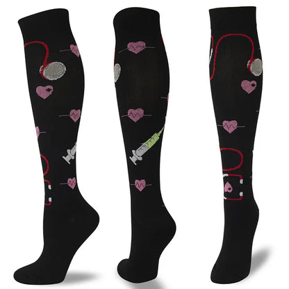 58 Style Compression Socks Medical Edema Diabetes Varicose Vein Stockings Graduated Pressure Legging Nursing Knee High Stockings